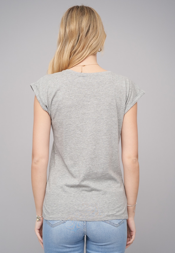 Ladies 77 Pusteblume Grey Tee-1