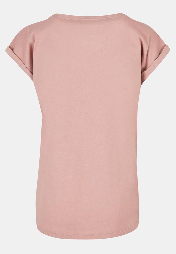 Ladies Pretty Flowers - Extended Shoulder Tee-5