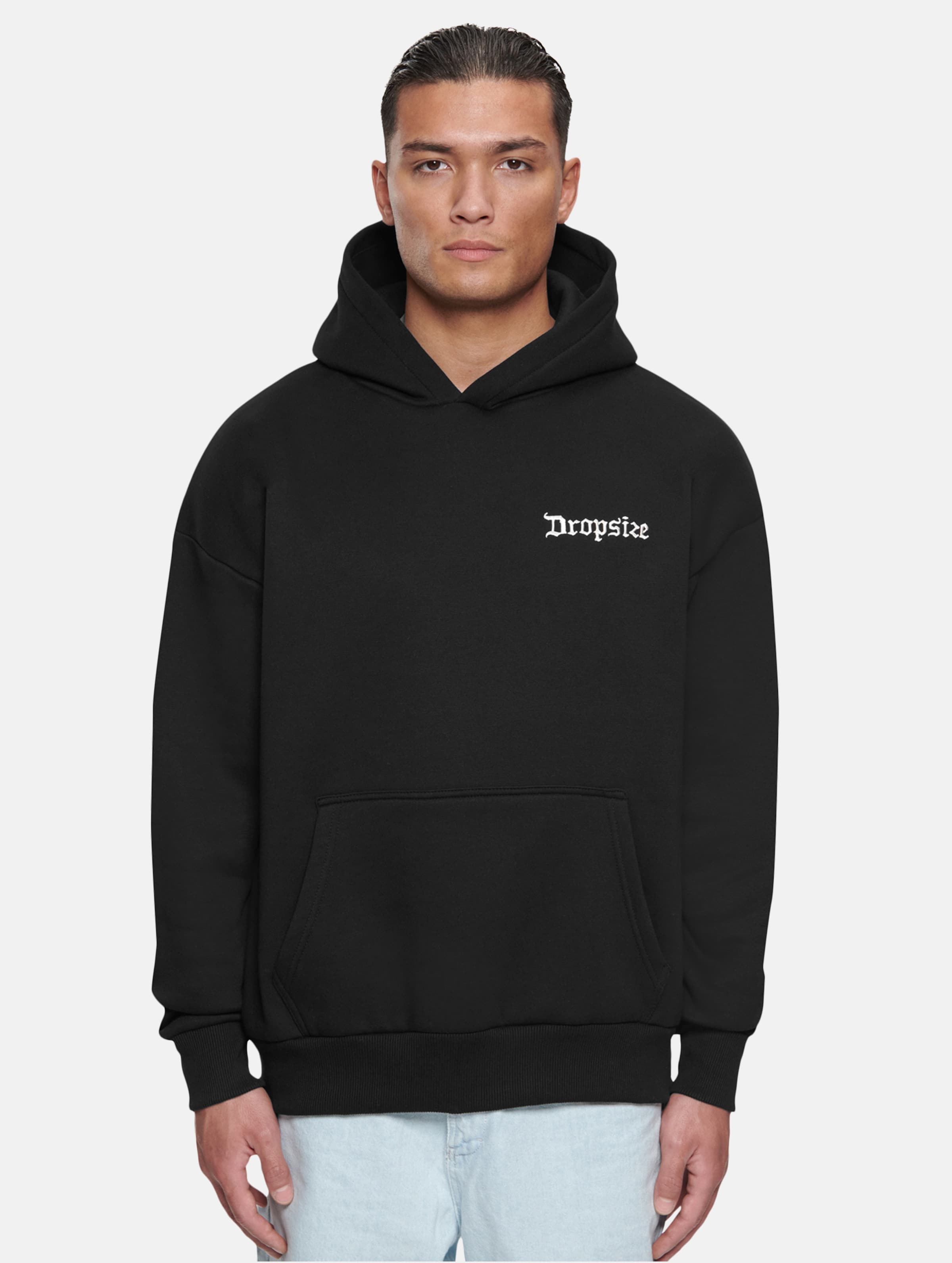 Dropsize Heavy Oversize Number Hoodies op kleur zwart, Maat XS