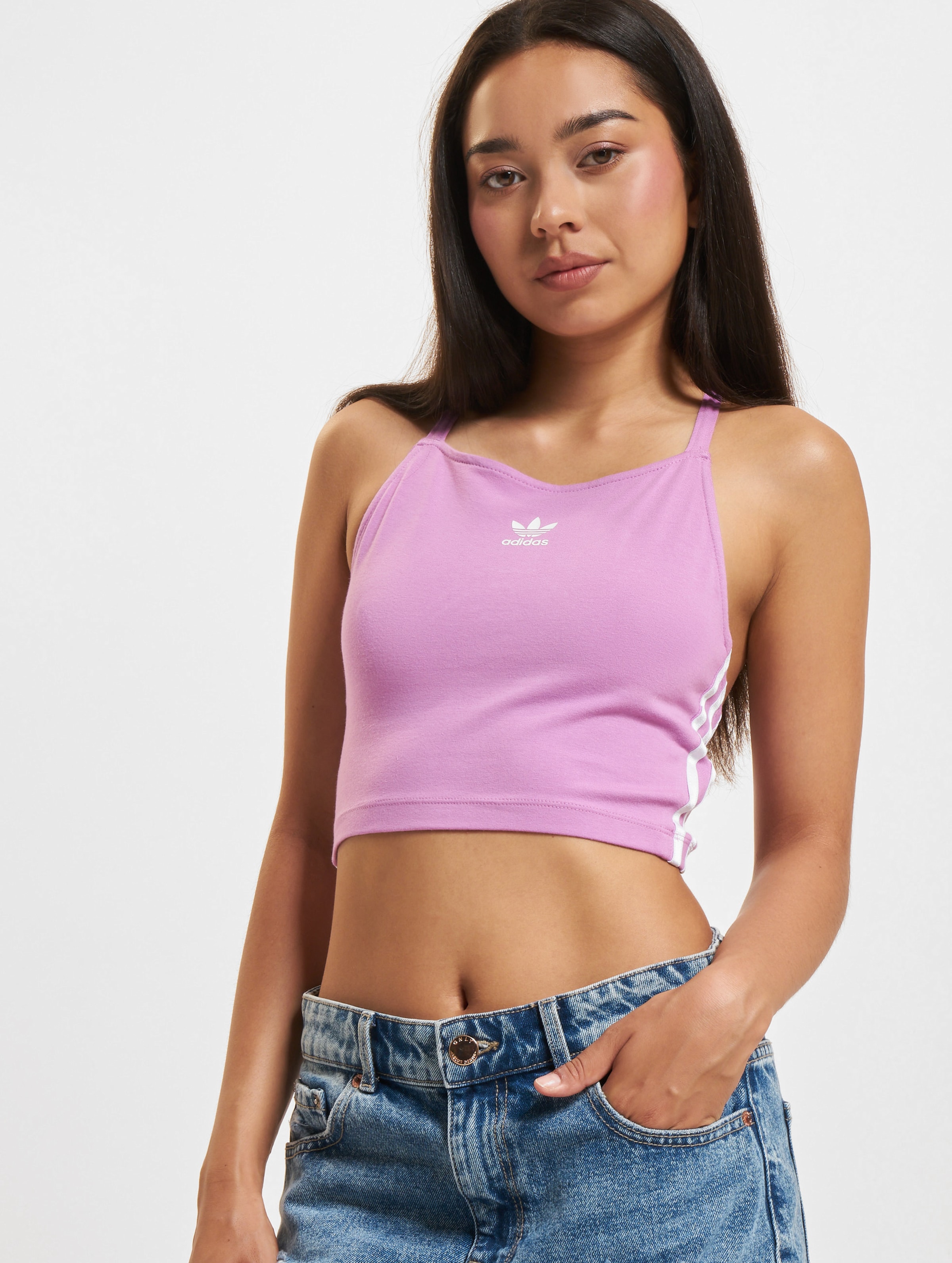 adidas Originals 3 Stripes crop Top Frauen,Unisex op kleur violet, Maat M