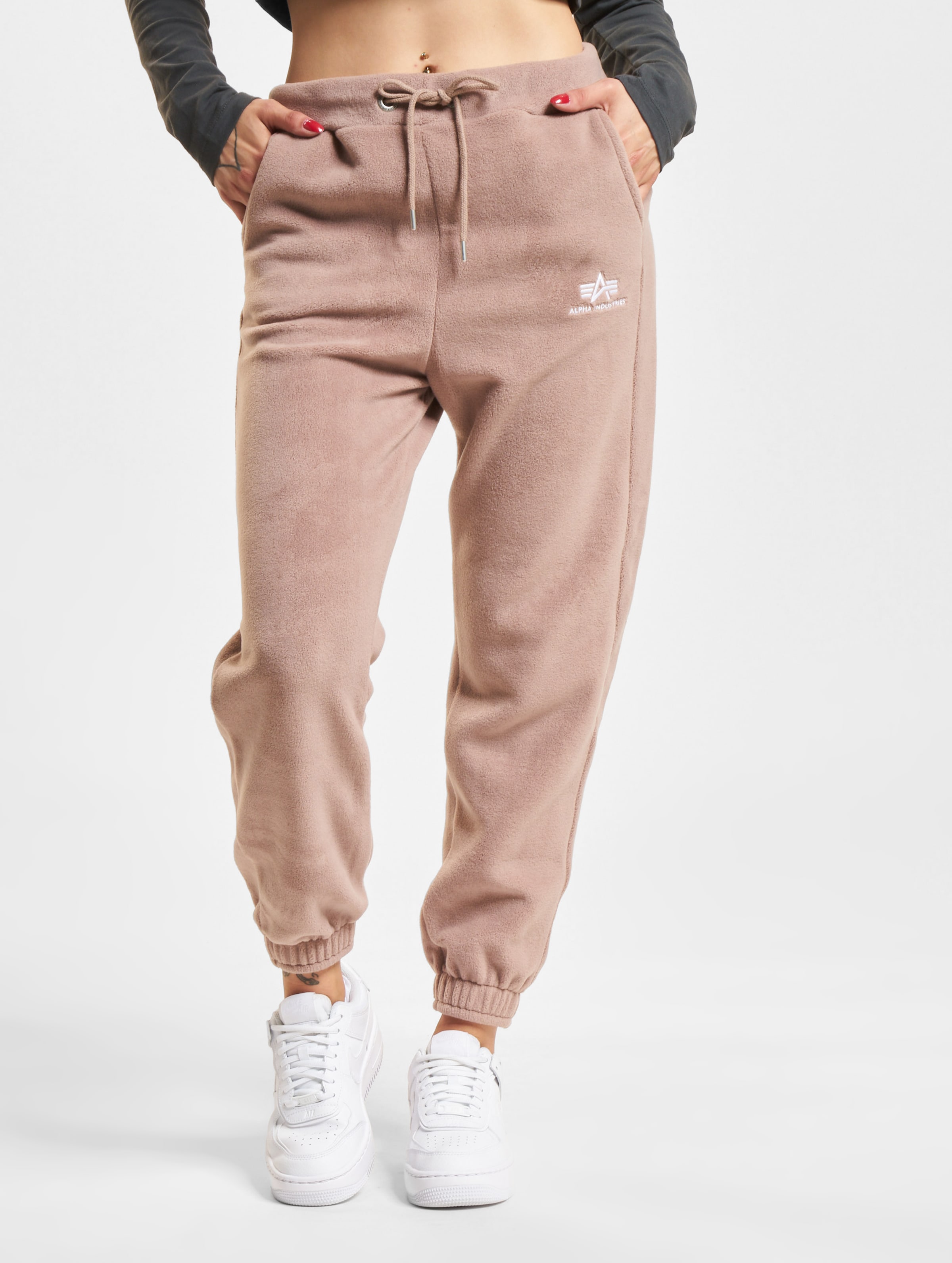 Alpha Industries Basic Polar Fleece Jogginghose op kleur bruin, Maat L