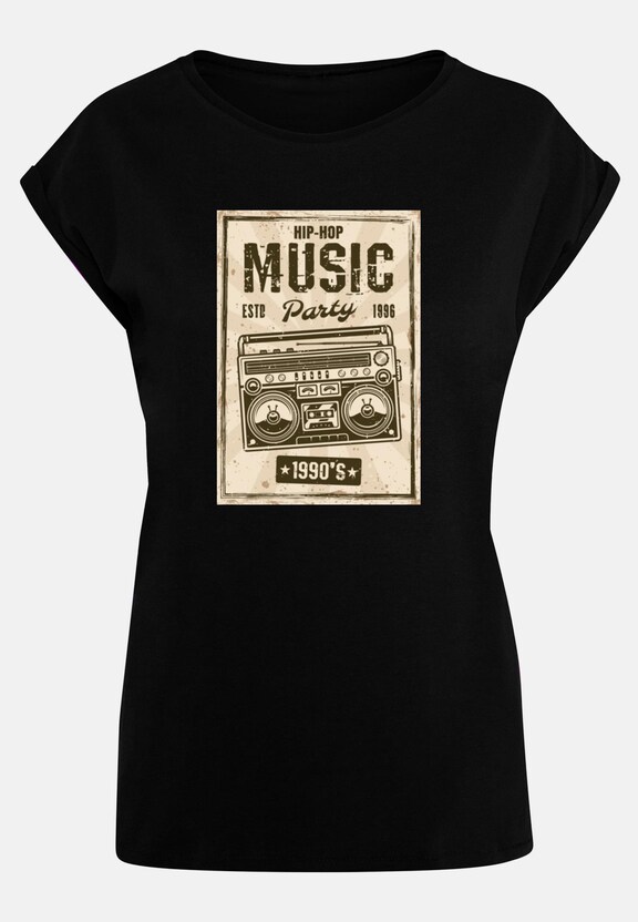 Ladies Retro Boom Extended Shoulder Tee-4