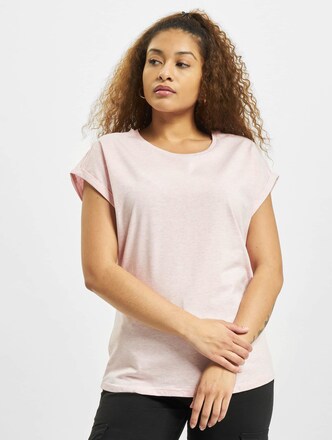 Ladies Color Melange Extended Shoulder Tee