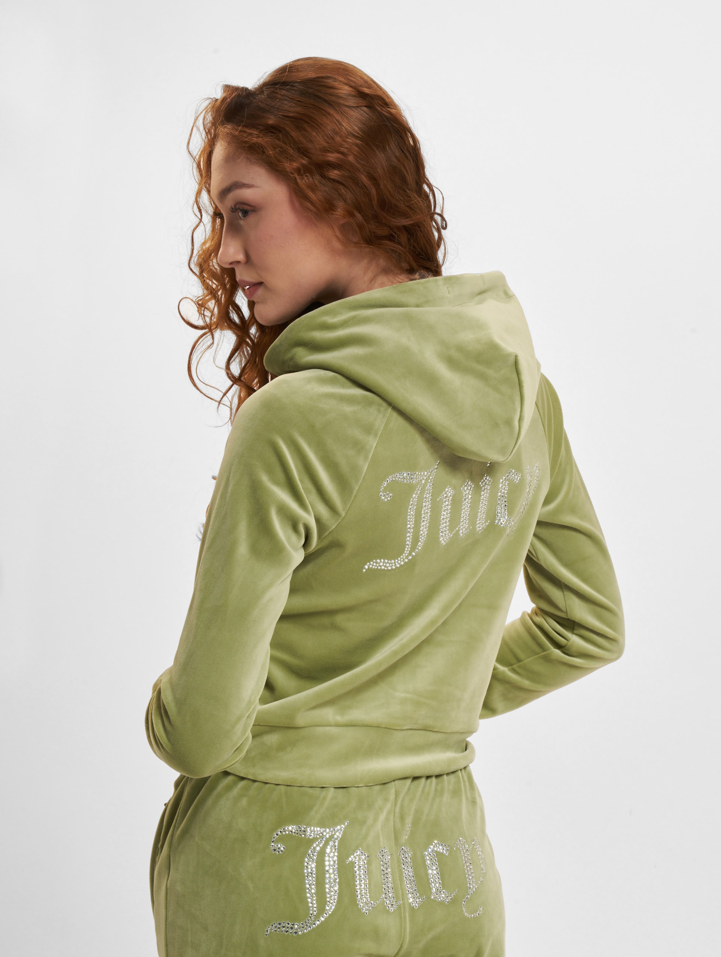 Juicy Couture Madison Zip Hoodie Frauen,Unisex op kleur groen, Maat M
