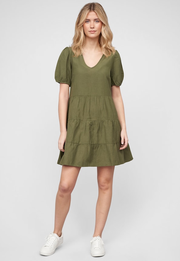 VIPRISILLA V-NECK S/S SHORT DRESS-4