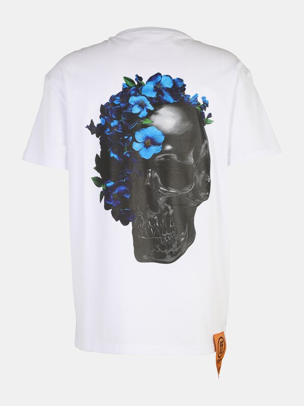 Forgotten Faces Flowered Skull Oversize T-Shirts-4