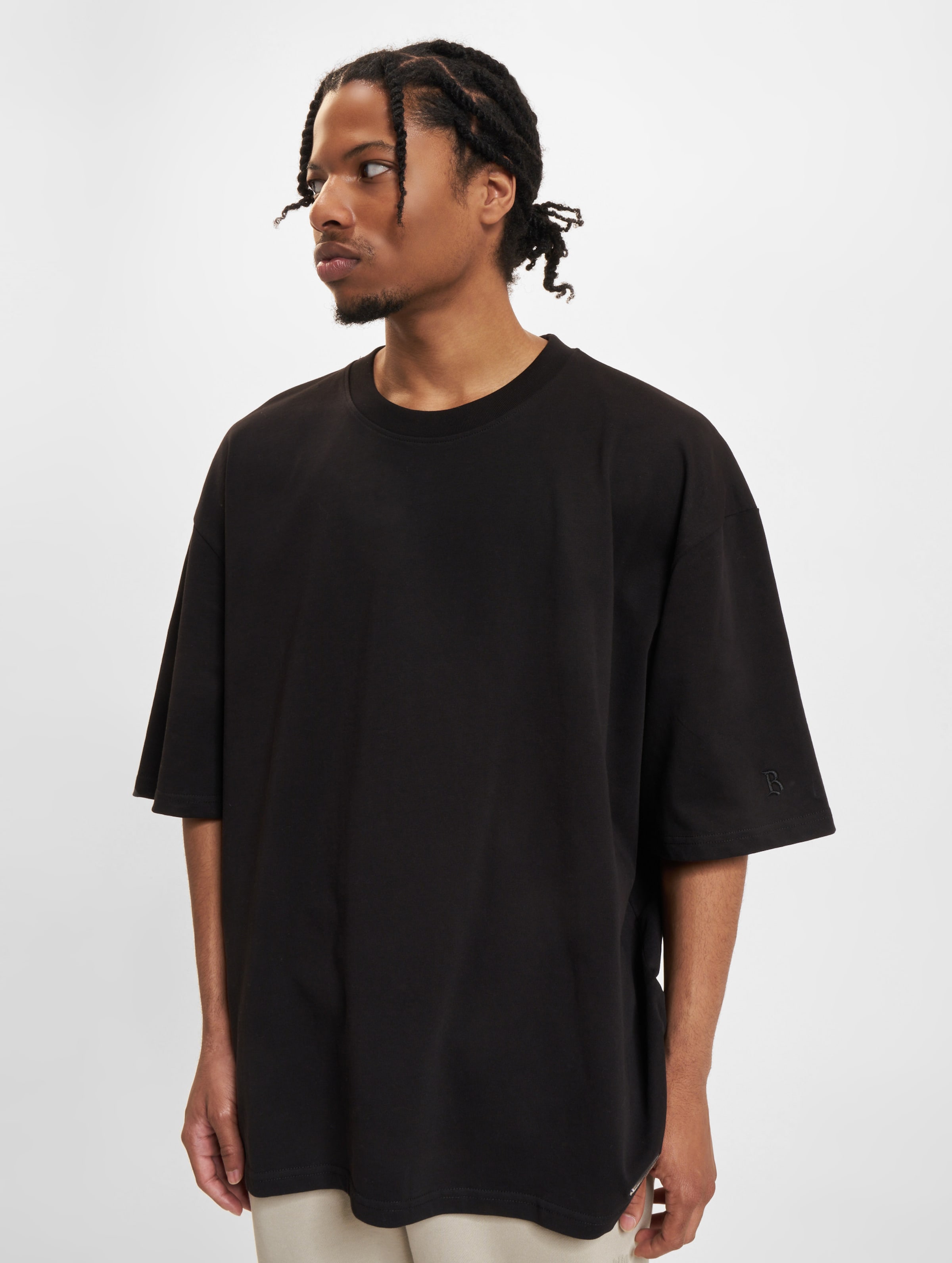 Bazix Republiq Super Heavy Blank T-Shirt Männer,Unisex op kleur zwart, Maat XL