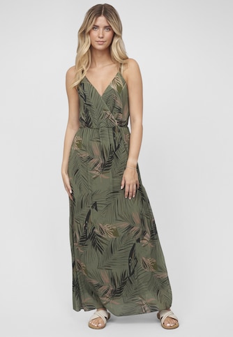 2-Layered Maxi-Dress Tropical Print