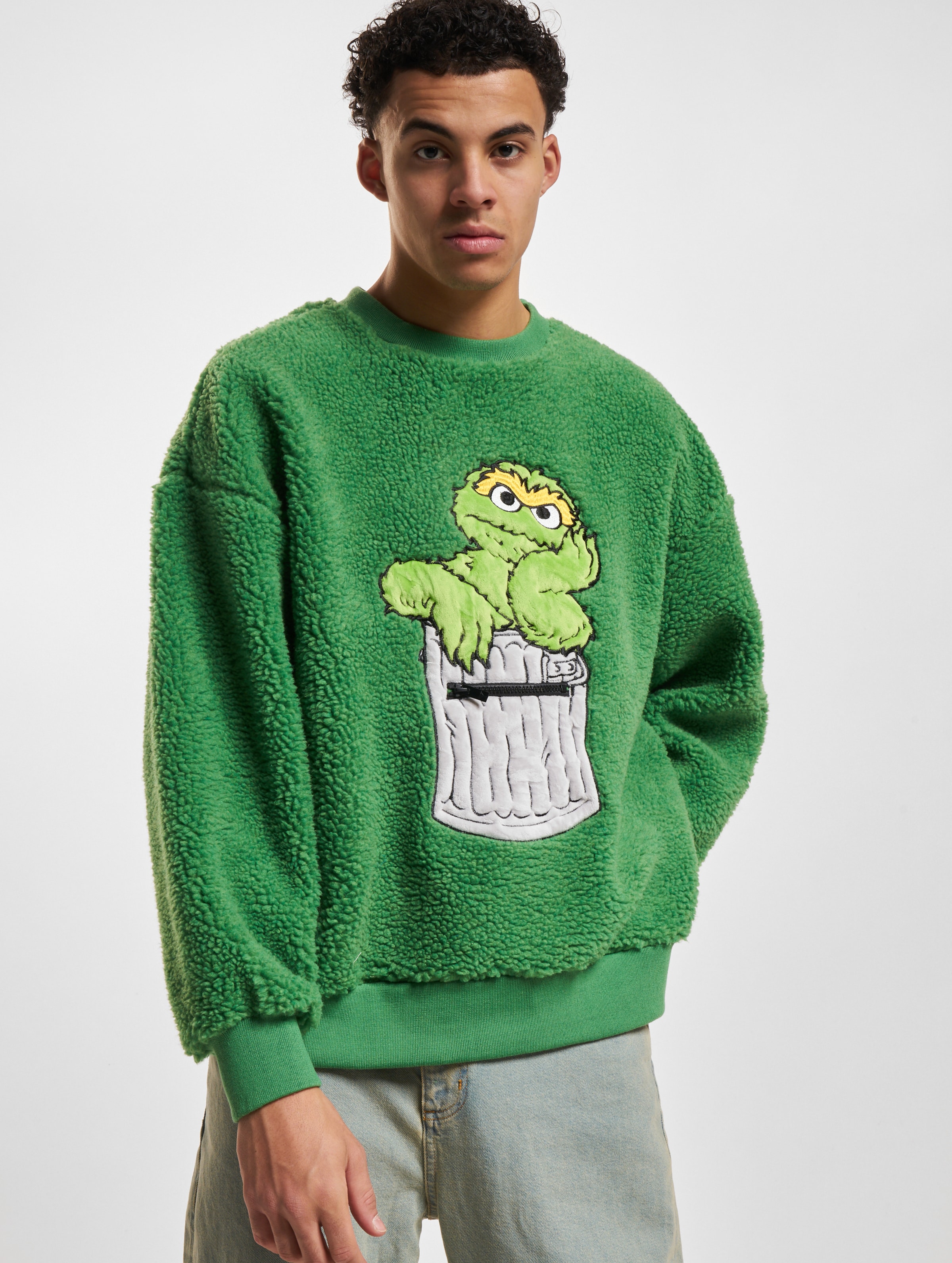 Carlo Colucci Teddy R/N Sesame Street Pullover Mannen op kleur groen, Maat S