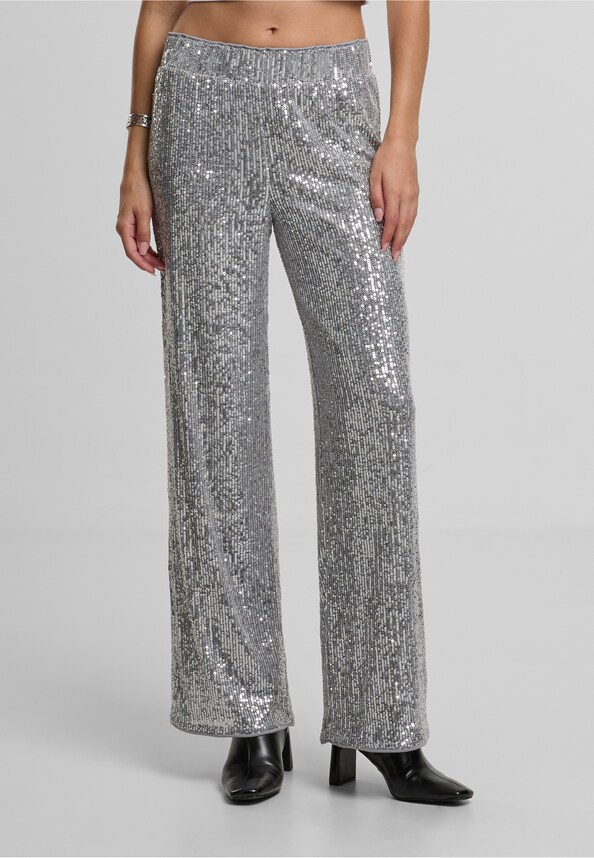 NMSCARLET SEQUIN WIDE PANTS JRS-0