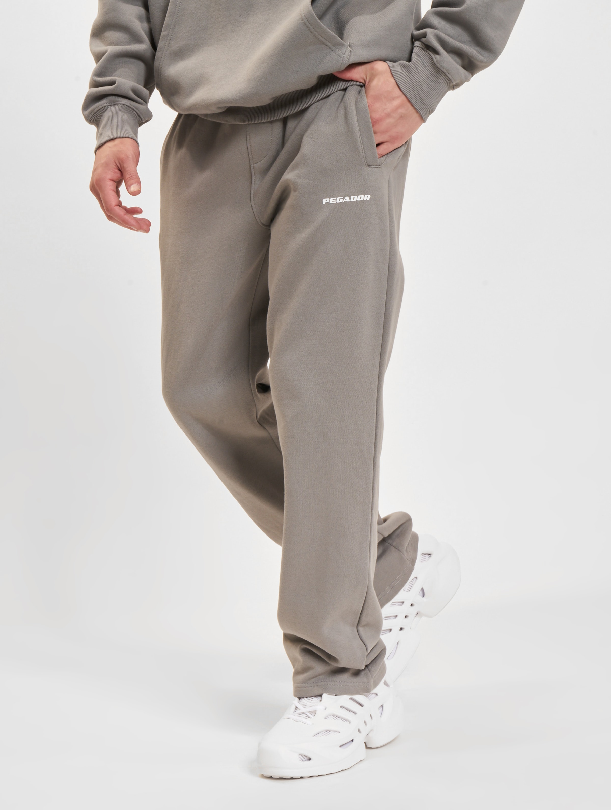 PEGADOR Logo Wide Jogginghosen Mannen op kleur grijs, Maat L