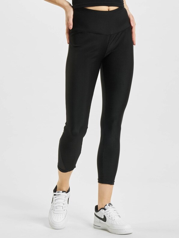 High Waist Shiny Rib Pedal Pusher -2