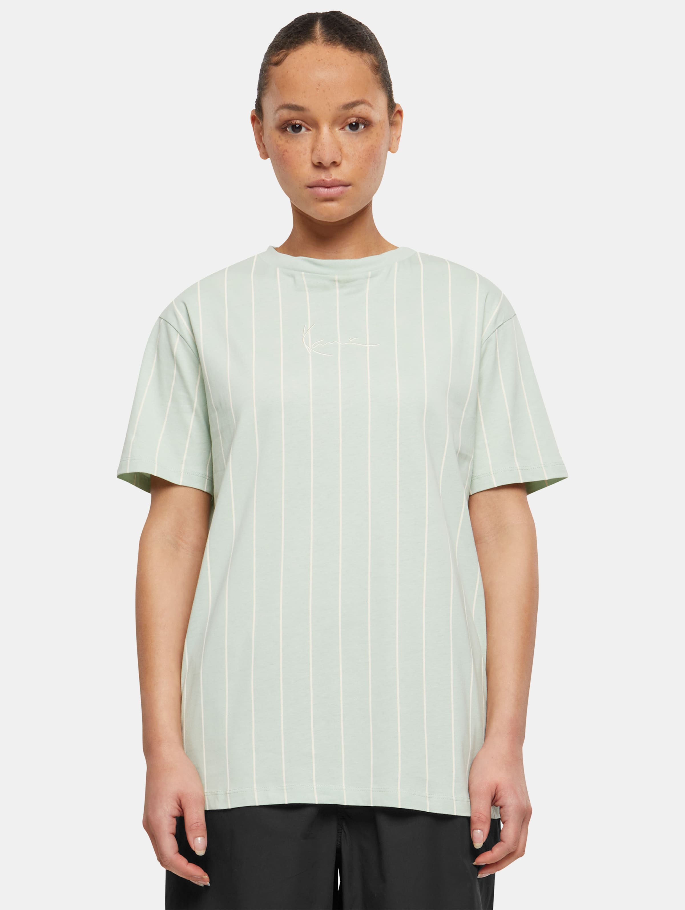 Karl Kani Small Signature Pinstripe Oversized T-Shirt op kleur groen, Maat M