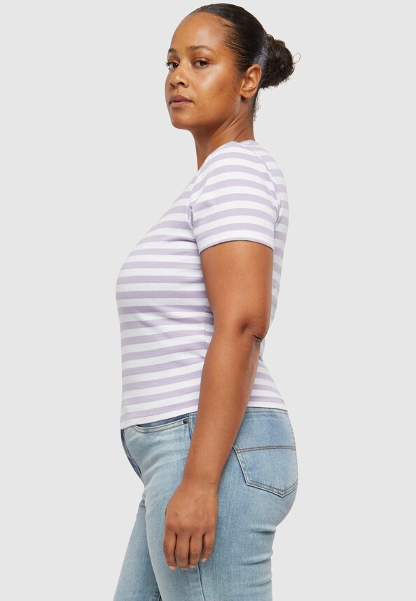 Ladies Short Striped Tee-13