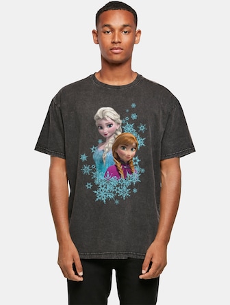 Frozen - Elsa And Anna Sisters Acid Washed Oversize