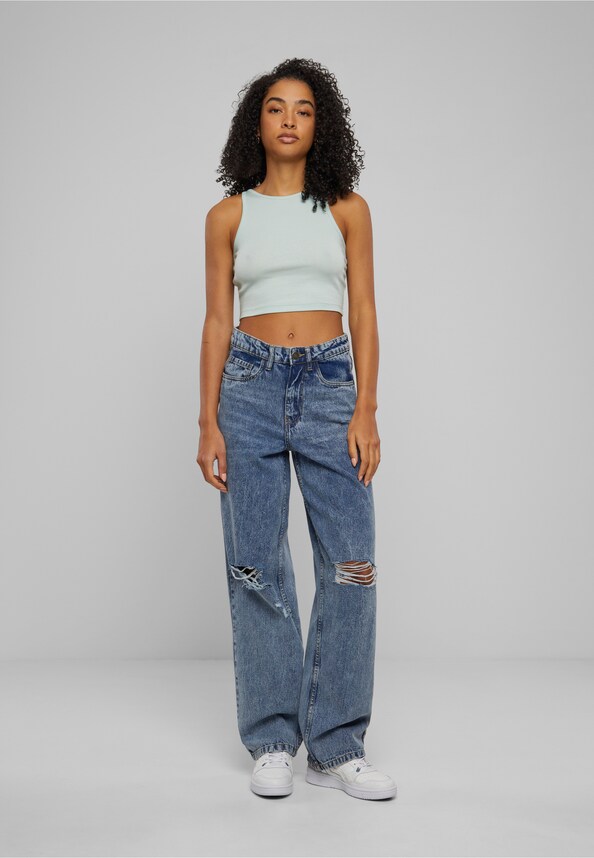 Ladies Organic Cropped Rib Top-4