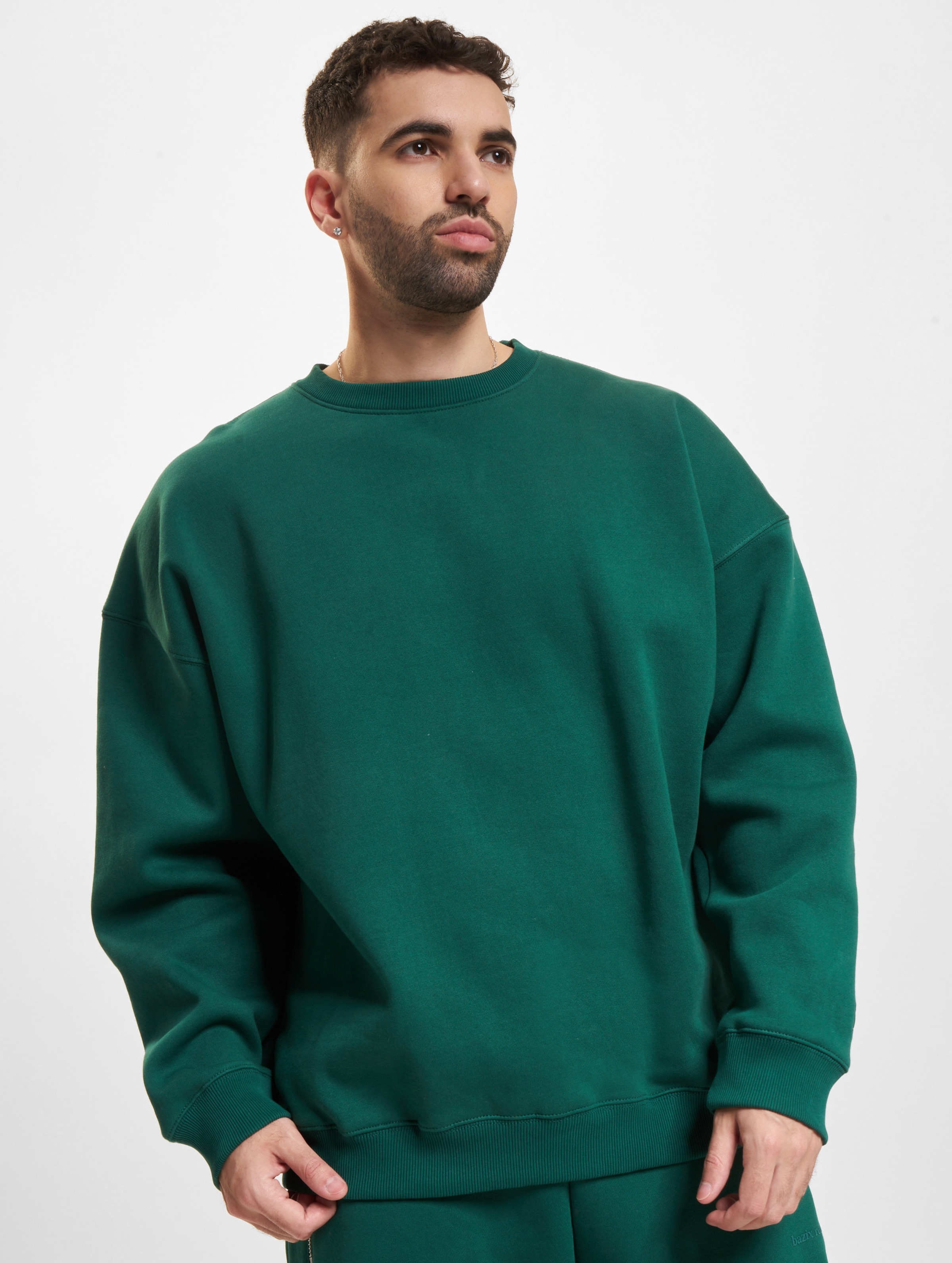 Bazix Republiq Super Heavy Blank Sweater Mannen op kleur groen, Maat XXL