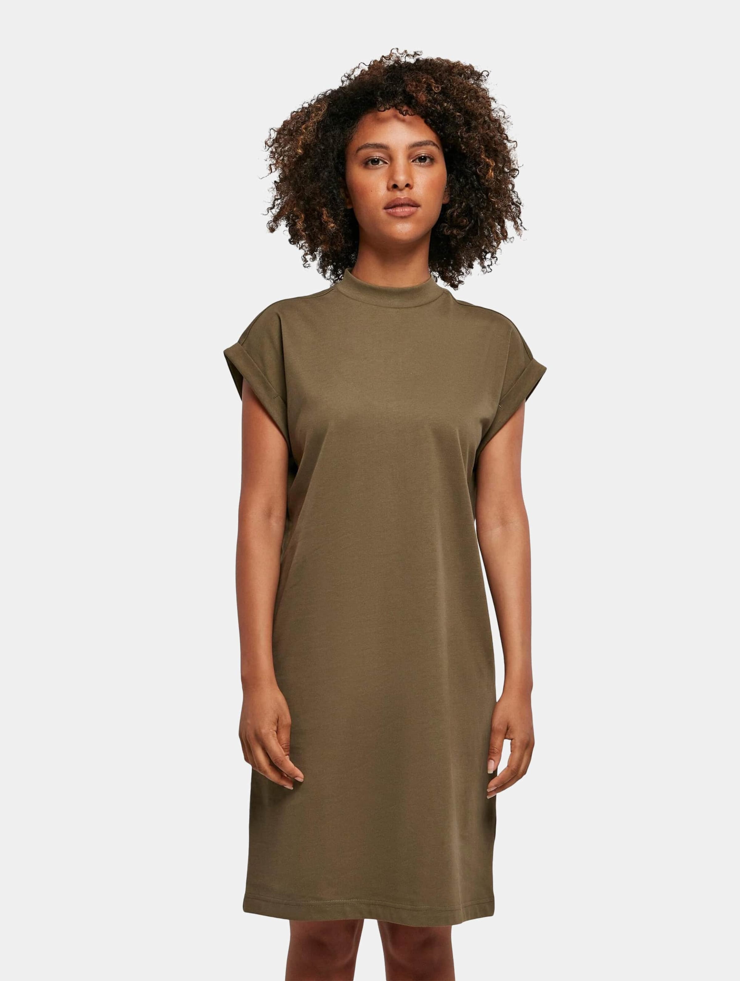 Super Oversized damesshirt 'Turtle Shoulder Dress' Olive - S