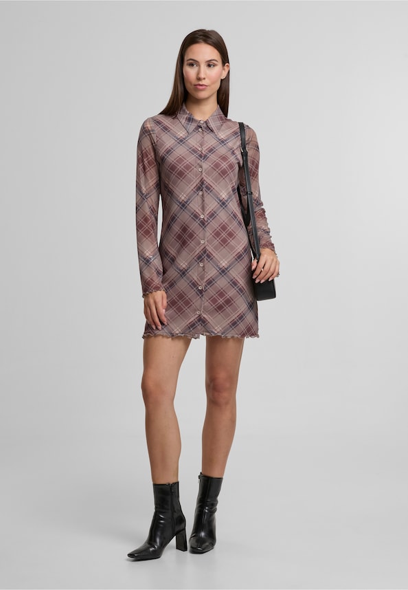 NMGRACIE L/S MESH SHIRT DRESS JRS FWD-4
