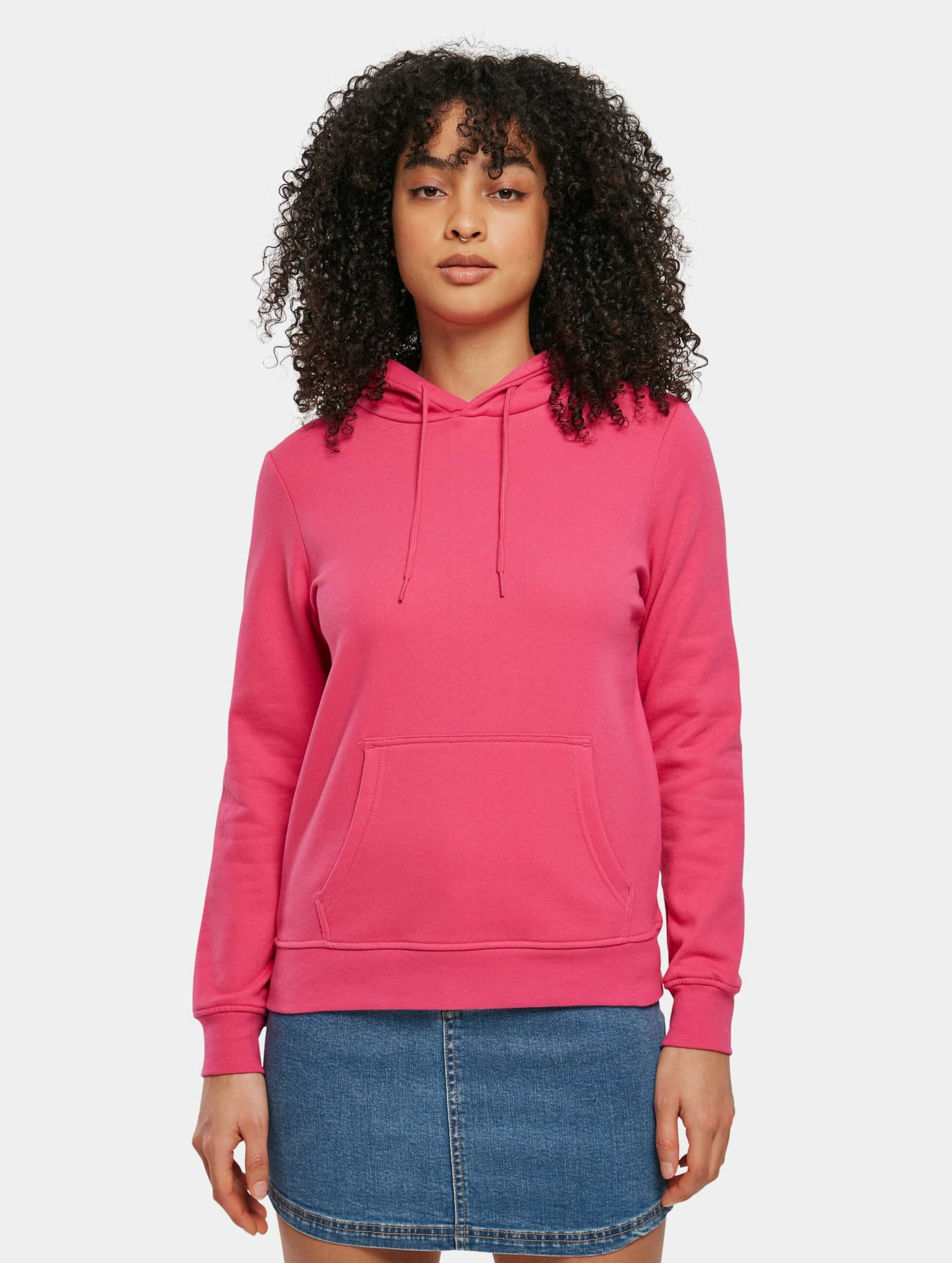 Build Your Brand Ladies Basic Hoody Vrouwen op kleur roze, Maat XXL