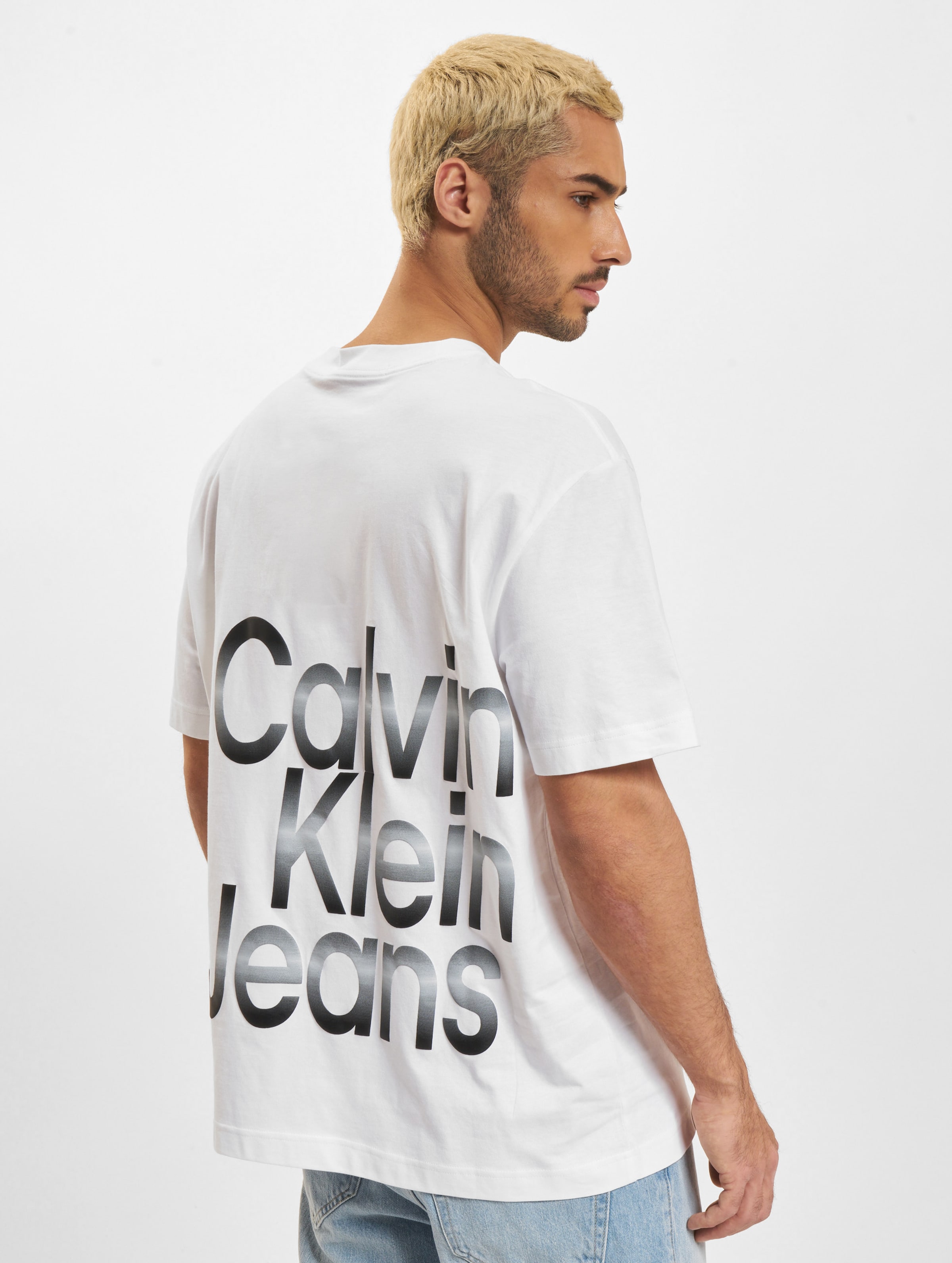 Calvin Klein Jeans Blown up Diffused Stacked T-Shirt Mannen op kleur wit, Maat S