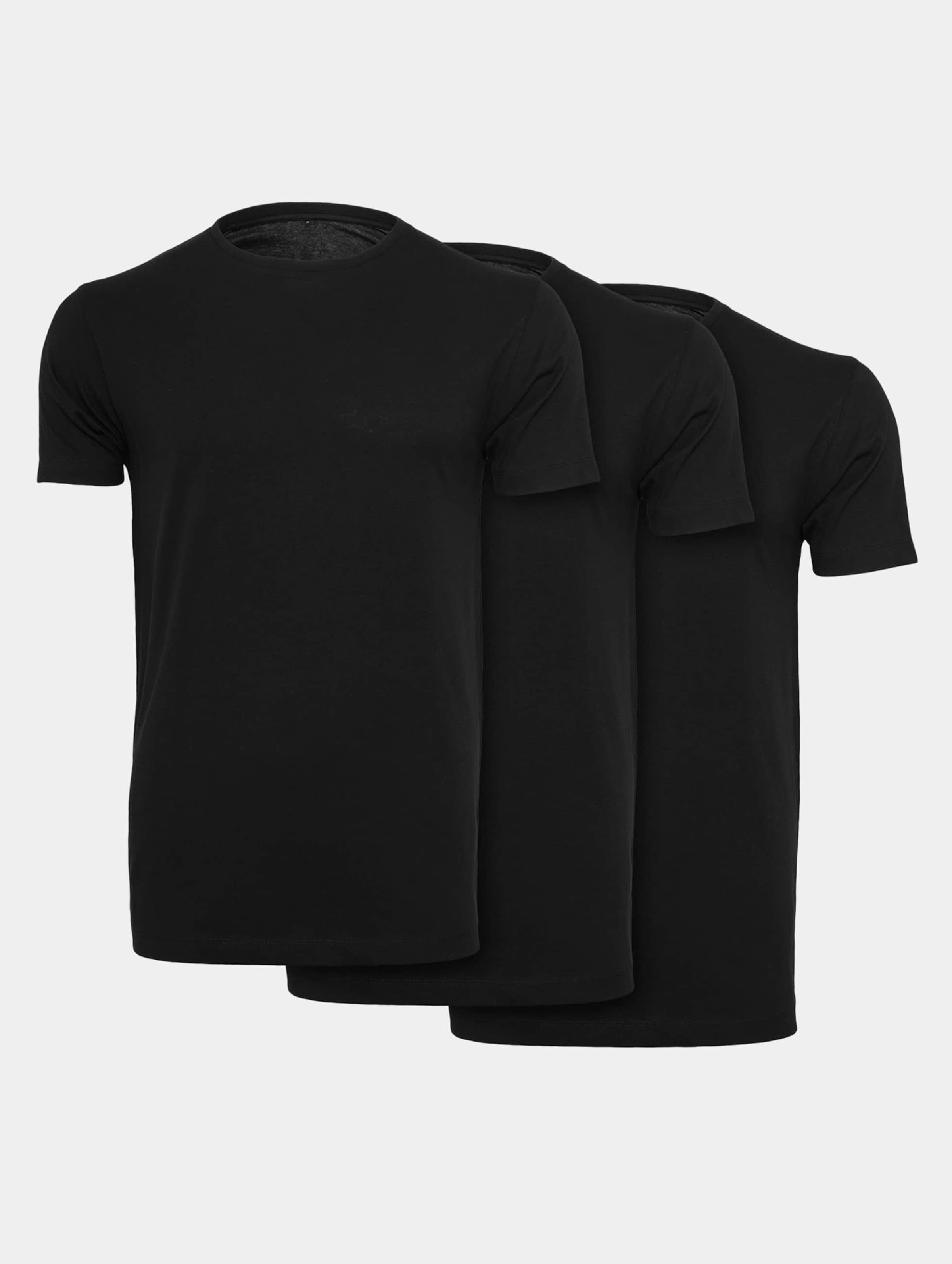 Build Your Brand Light T-Shirt Round Neck 3-Pack Mannen op kleur zwart, Maat XXL