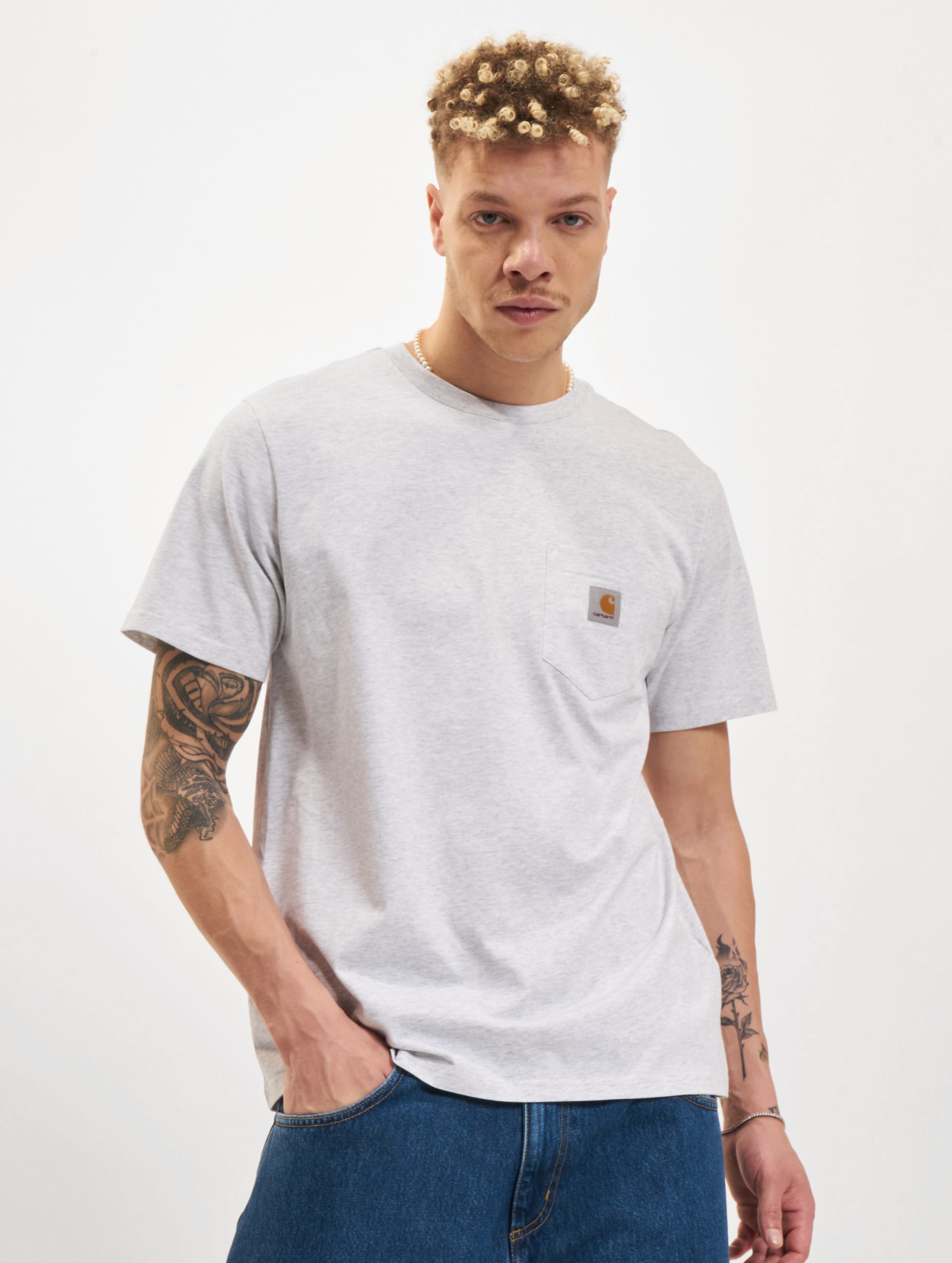 Carhartt WIP Pocket T-Shirt Männer,Unisex op kleur grijs, Maat L