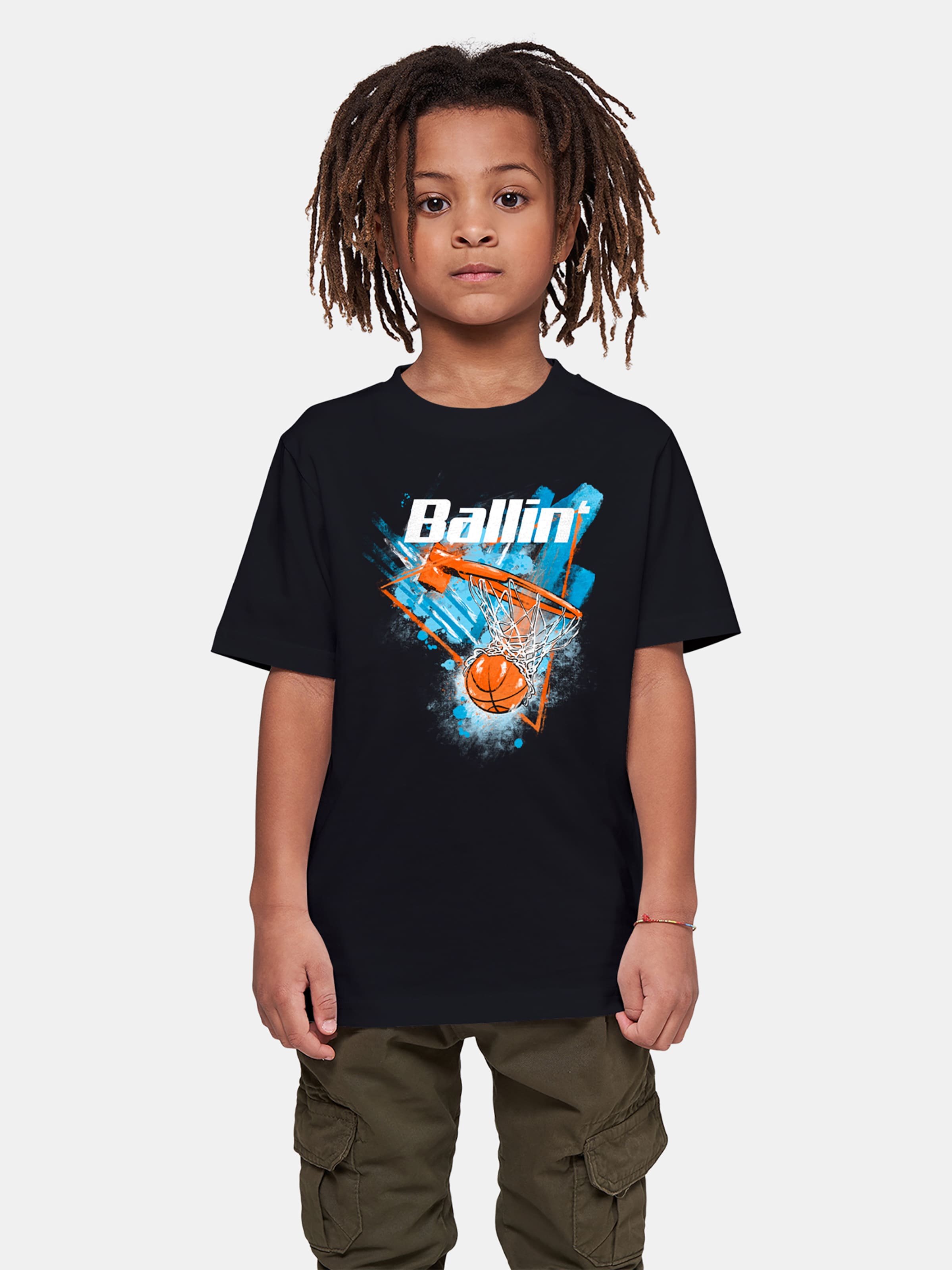 Mister Tee - Kids Blue Ballin' Kinder T-shirt - Kids 146/152 - Zwart