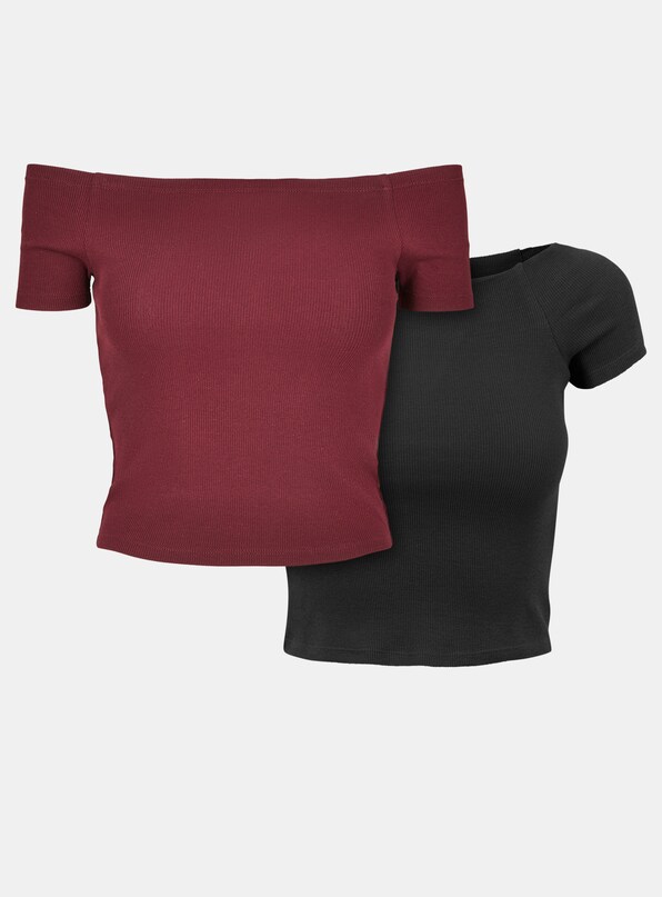 Ladies Off Shoulder Rib 2-Pack-8
