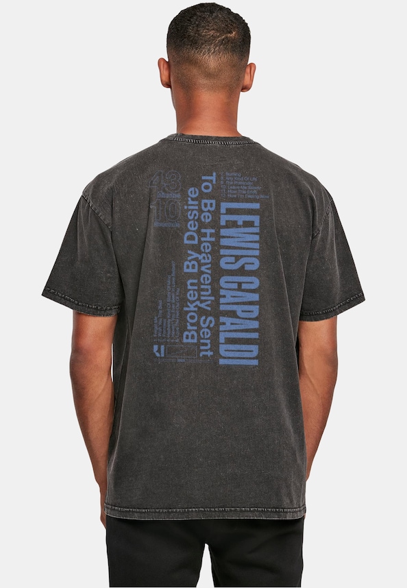 Lewis Capaldi - Tour grabsheet 3 Acid Washed Oversize Tee-1