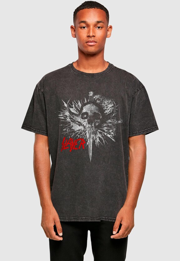  Slayer - Death Dagger Vintage Acid Washed Oversize-0