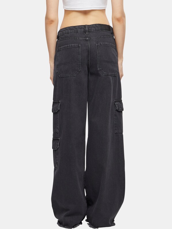 Mid Waist Cargo Denim-1