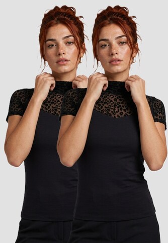 Ladies Flock Lace Turtleneck 2-Pack
