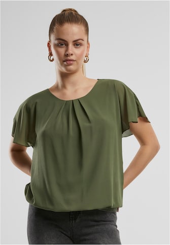 Cloud5ive Damen Chiffon Top 2-lagig mit Fledermausärmeln