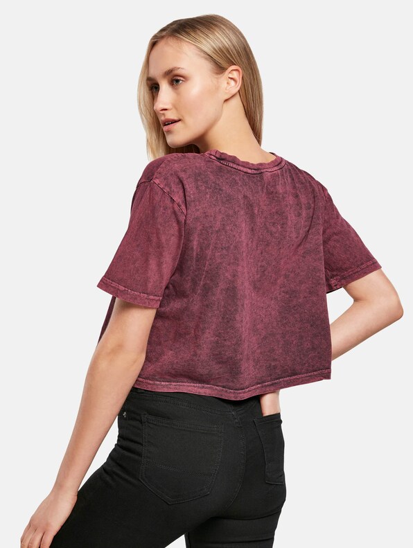 Ladies Acid Washed Cropped Tee-1