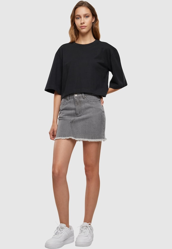 Ladies Heavy Organic Oversized Cropped Tee-2