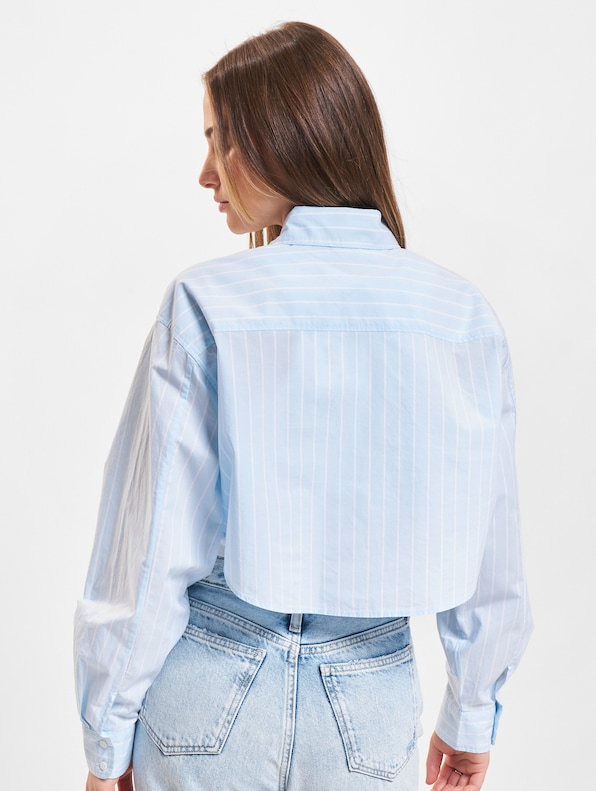 Calvin Klein Jeans Woven Label Cropped Hemden-1
