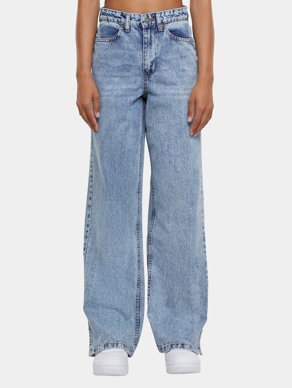 Urban Classics Wide Leg Slit Denim Loose Fit Jeans-2