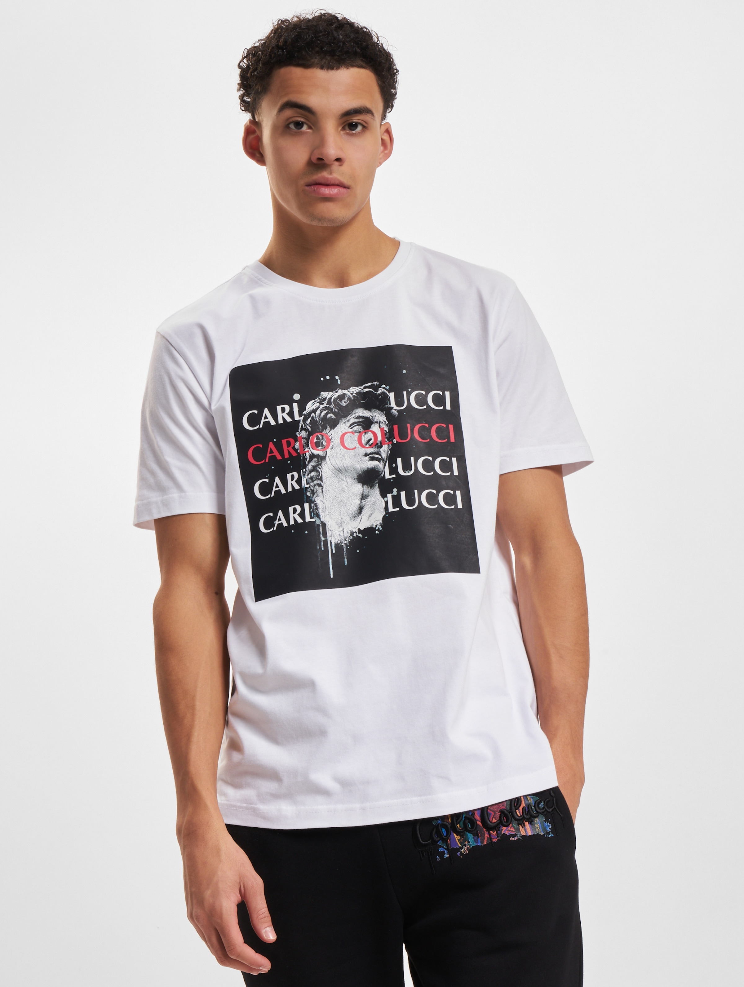 Carlo Colucci T-Shirts Mannen op kleur wit, Maat M