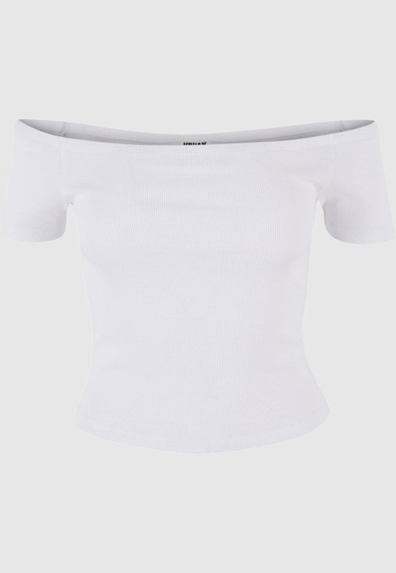 Ladies Organic Off Shoulder Rib Tee-5