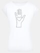 Ladies Peace - Scribble Hand Heart White Extended Shoulder-2