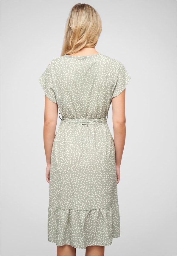 T-Shirt-Kleid mit All Over Herz Print und Bindegürtel-1