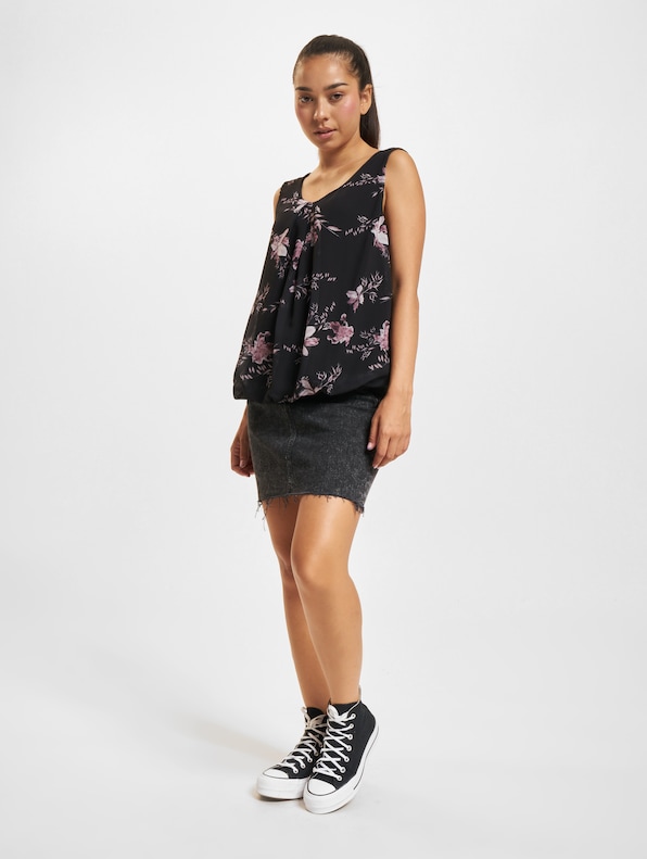 Cloud5ive Chiffon Spitzenbesatz Flower Print Tops-4