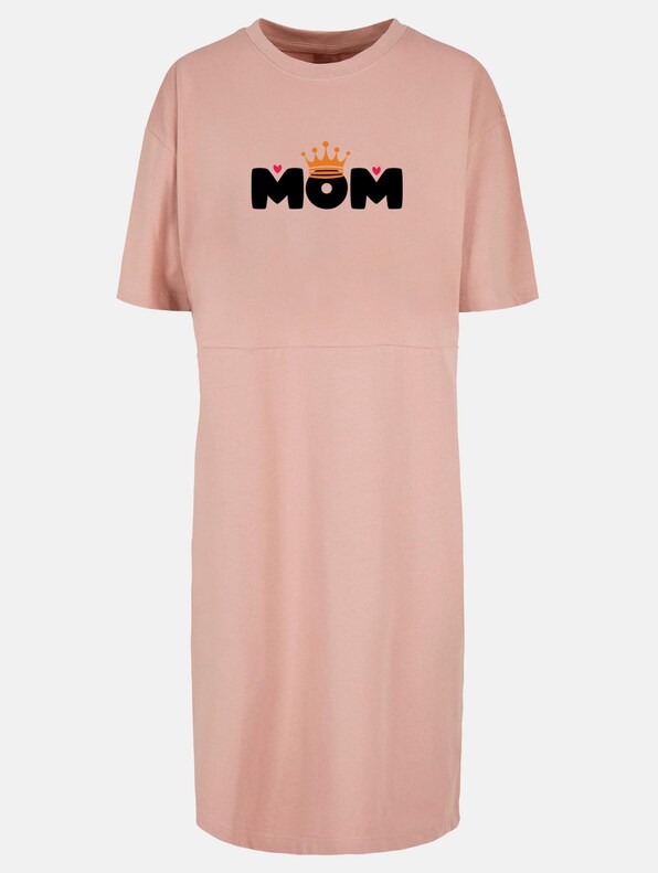 Ladies Mothers Day - Queen Mom Organic Oversized Slit Tee-2