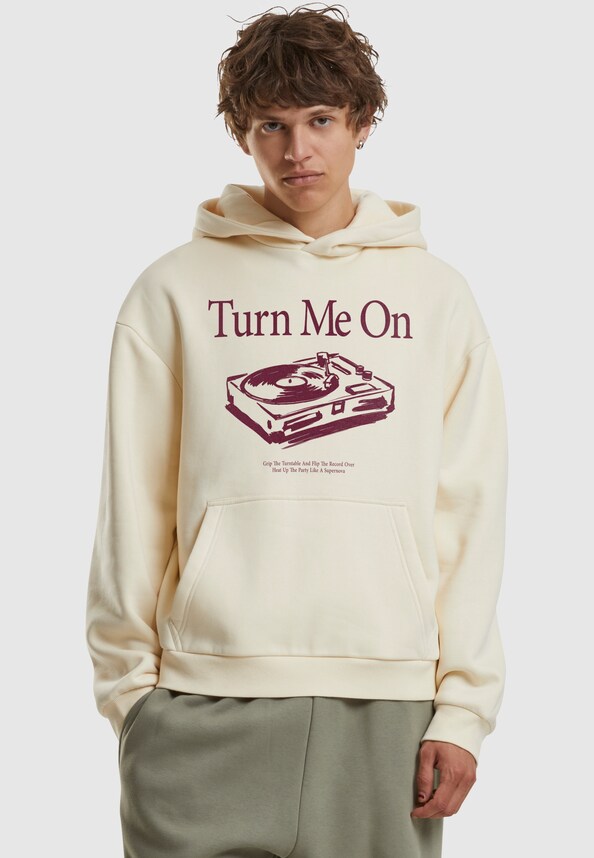 Turn Me On Record Player Fluffy Hoody-0