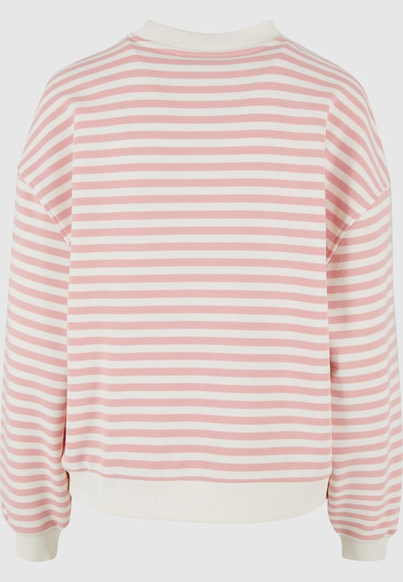 Ladies Oversized Striped Crewneck-4