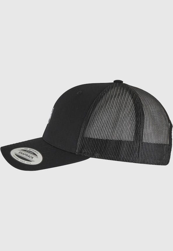 Crossed Fingers Handsign Retro Trucker Cap-3