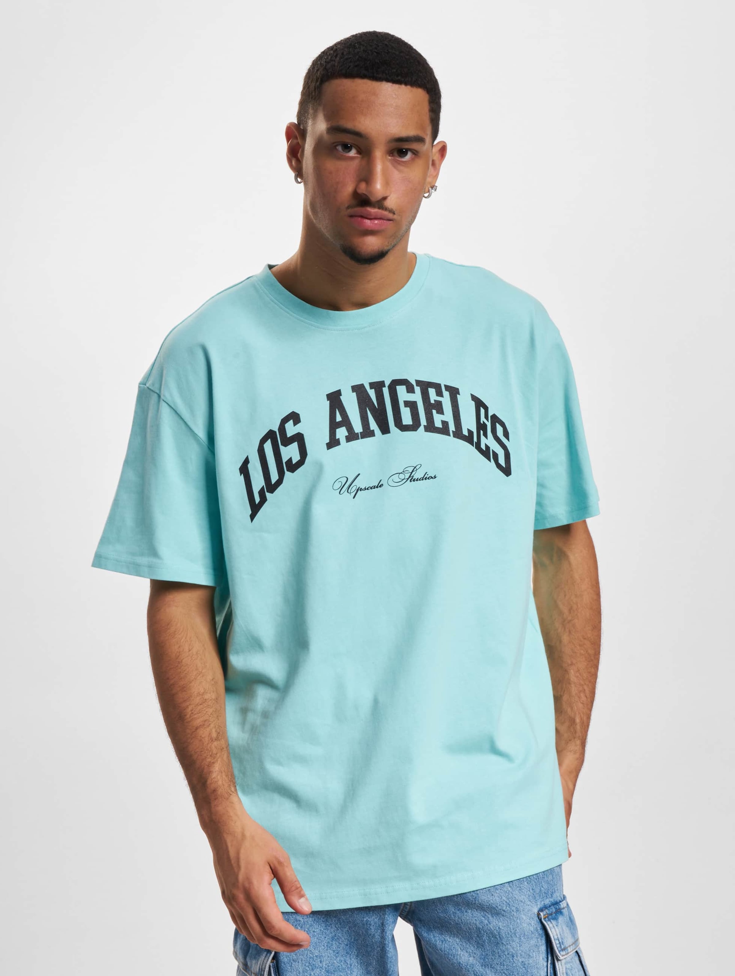 Mister Tee Upscale L.A. College Oversize T-Shirt Mannen op kleur blauw, Maat S