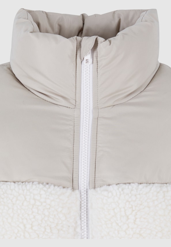 Ladies Short Sherpa Mix Puffer Jacket-8