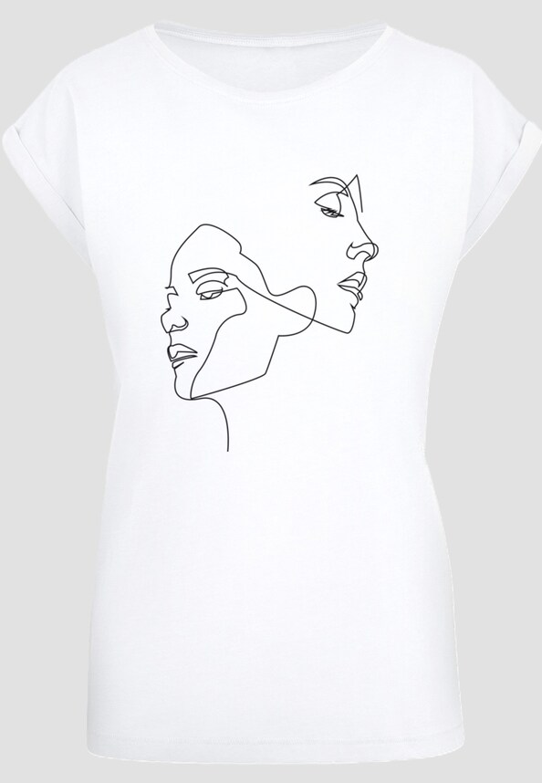 Ladies One Line Extended Shoulder Tee-2